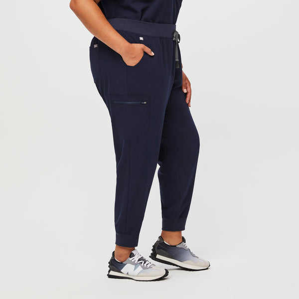 women's Navy High Waisted Zamora™ - Tall Jogger Scrub Pants (3XL - 6XL)