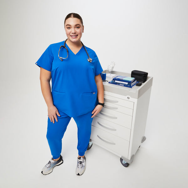 women's Royal Blue Casma™- Three-Pocket Scrub Top (3XL - 6XL)