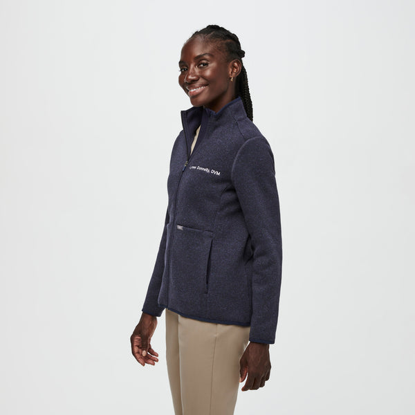 women's Heather Navy On-Shift™ - Sweater Knit Jacket