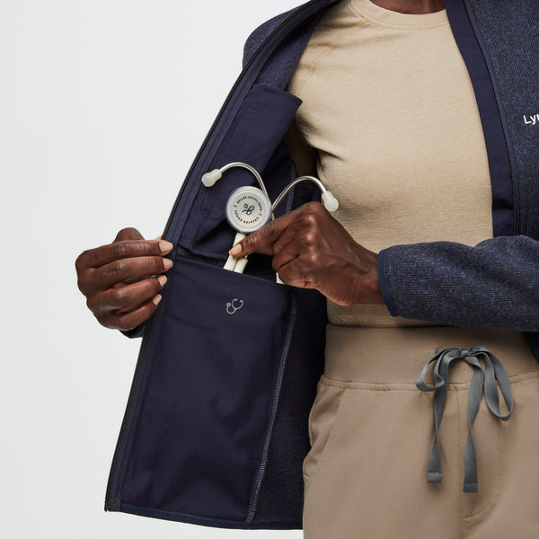 women's Heather Navy On-Shift™ - Sweater Knit Jacket