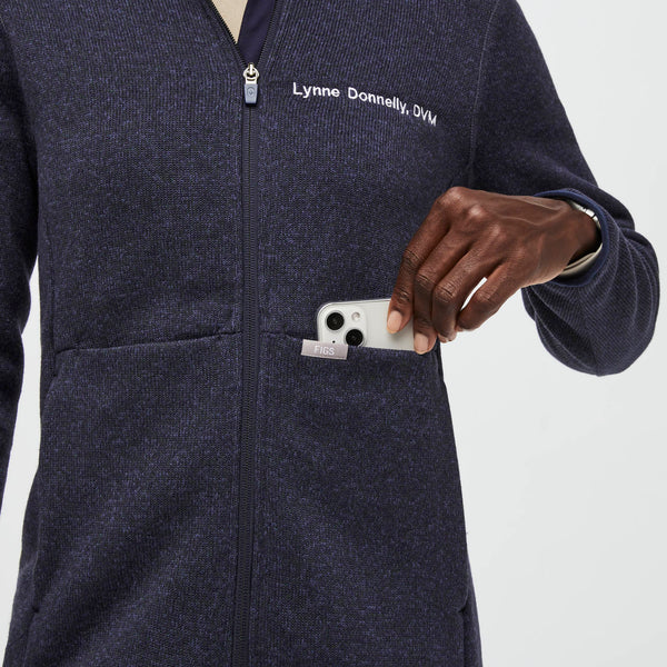 women's Heather Navy On-Shift™ - Sweater Knit Jacket