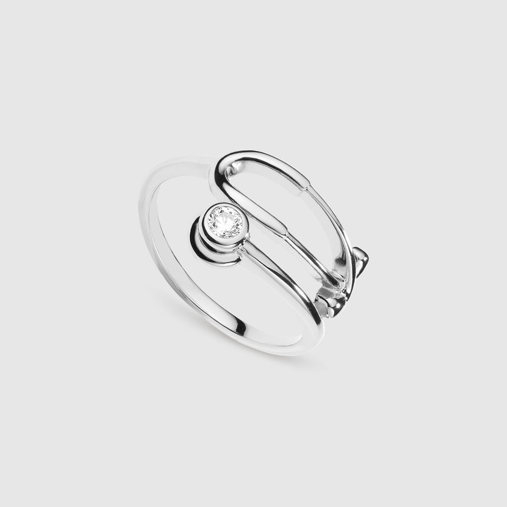 Silver Stethoscope Ring