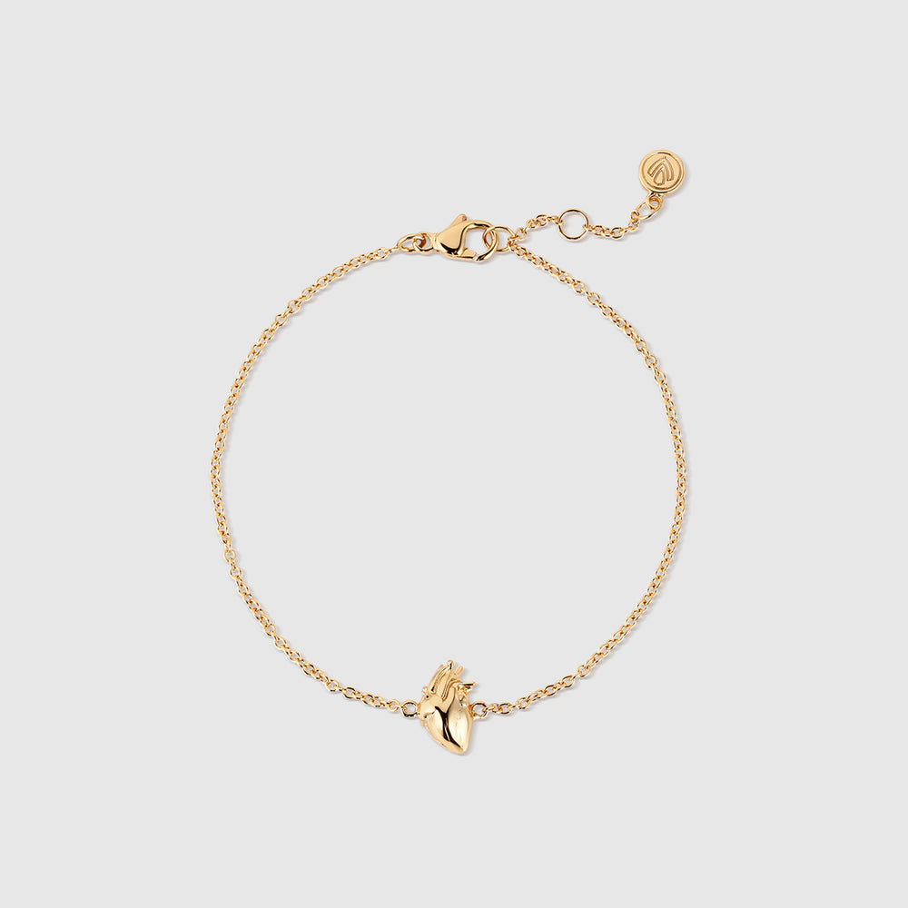 Gold Anatomical Heart Bracelet