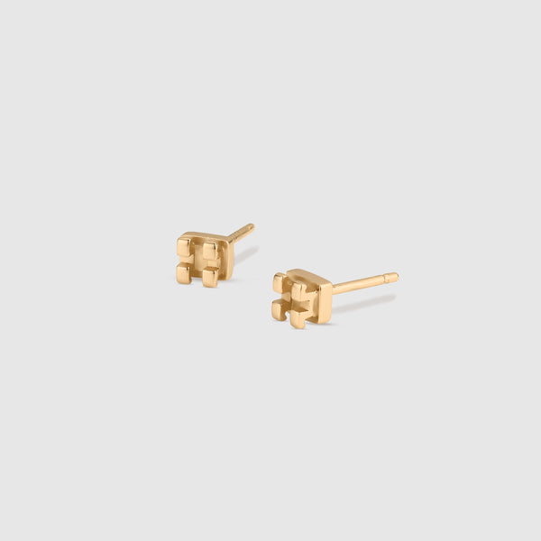 Gold Orthodontic Bracket Stud Earrings