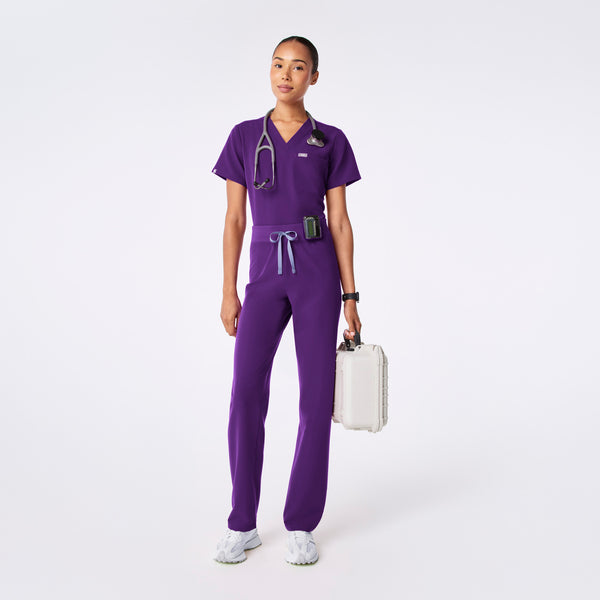 Women's Digital Grape Livingston High-Rise- Petite Straight-Leg Scrub Pant™