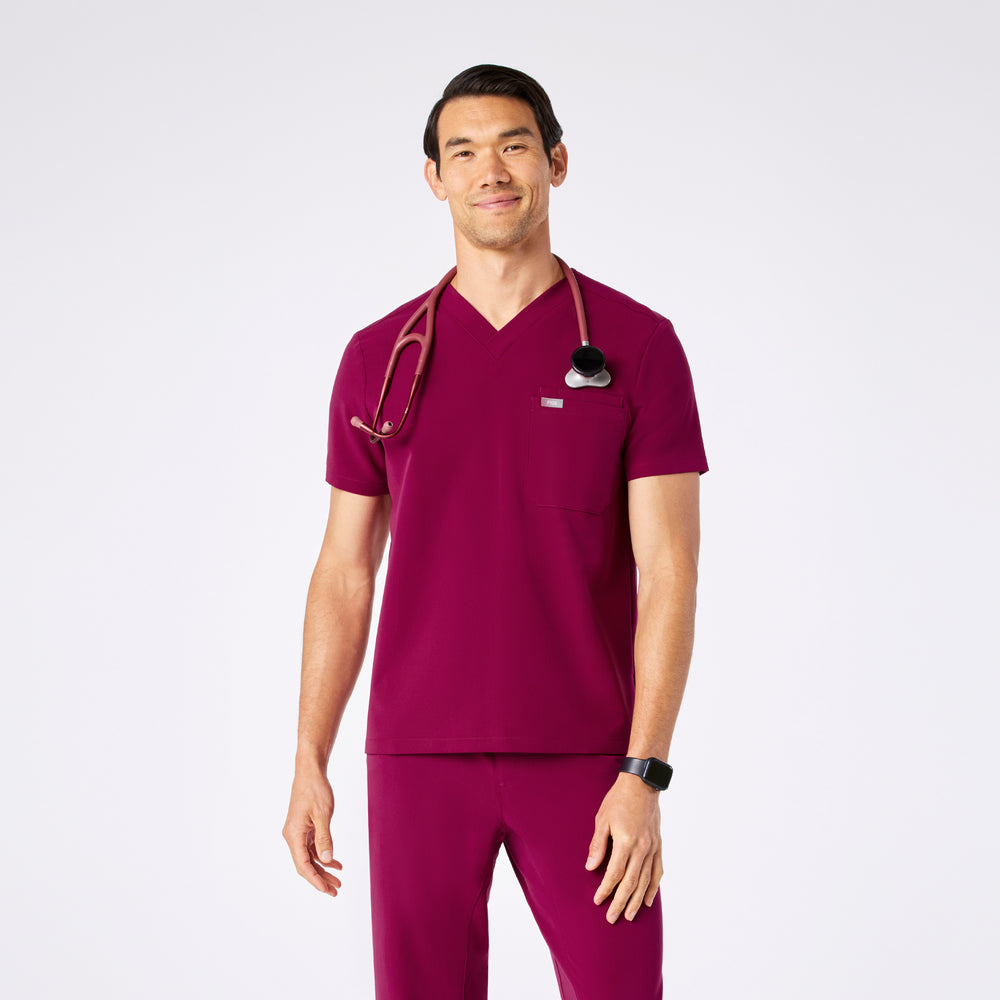 Men's Dark Magenta Leon -  Scrub Top™