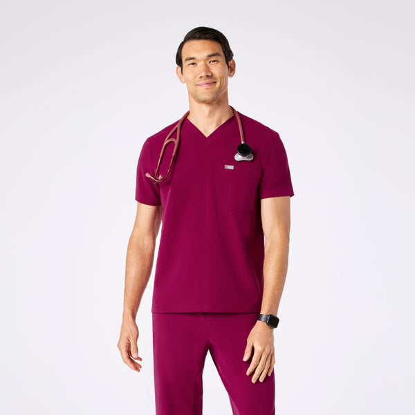 Men's Dark Magenta Leon -  Scrub Top™