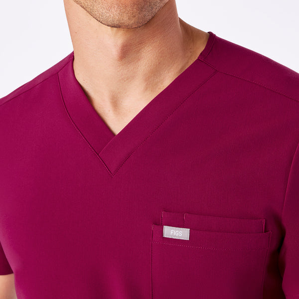 Men's Dark Magenta Leon -  Scrub Top™