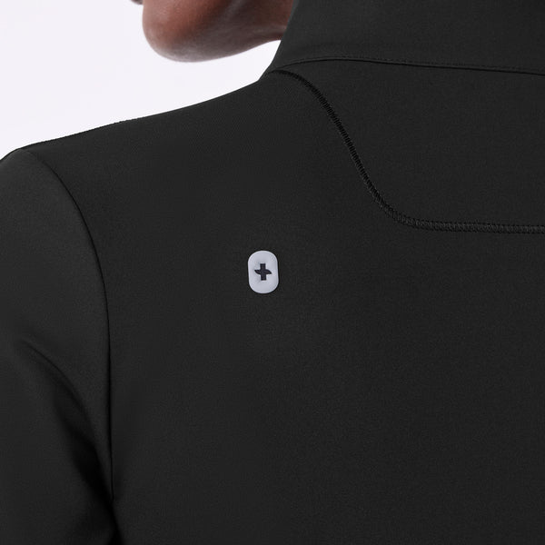 Women's Black ContourKnit Cropped Scrub Jacket