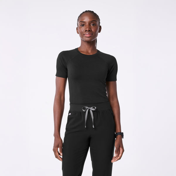 Women's Black Salta  - Short-Sleeve Underscrub