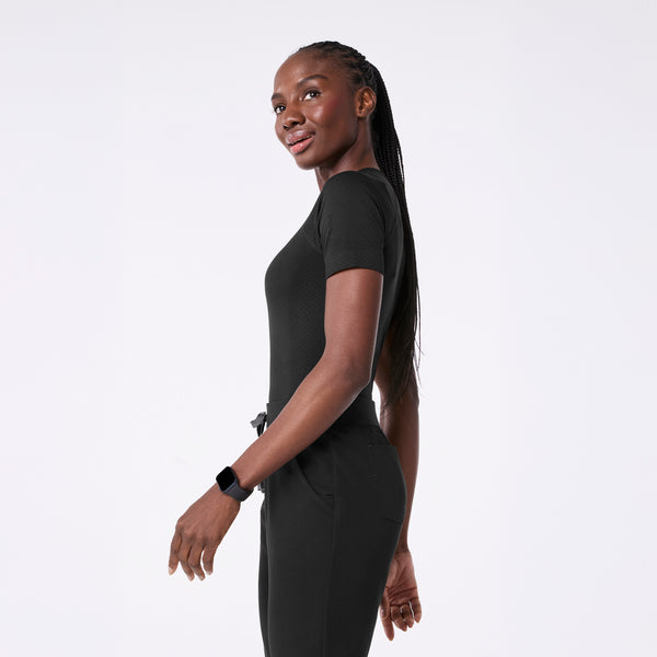 Women's Black Salta  - Short-Sleeve Underscrub