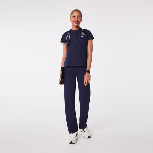 Women's Navy Francisca Henley - Scrub Top