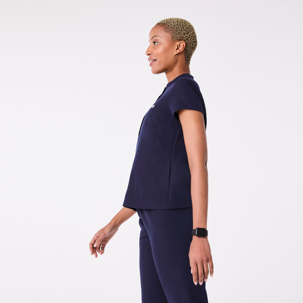 Women's Navy Francisca Henley - Scrub Top