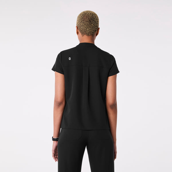 Women's Black Francisca Henley - Scrub Top