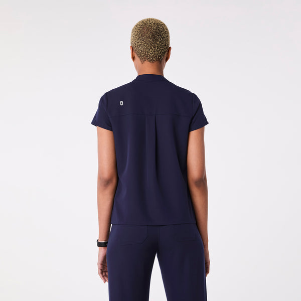 Women's Navy Francisca Henley - Scrub Top