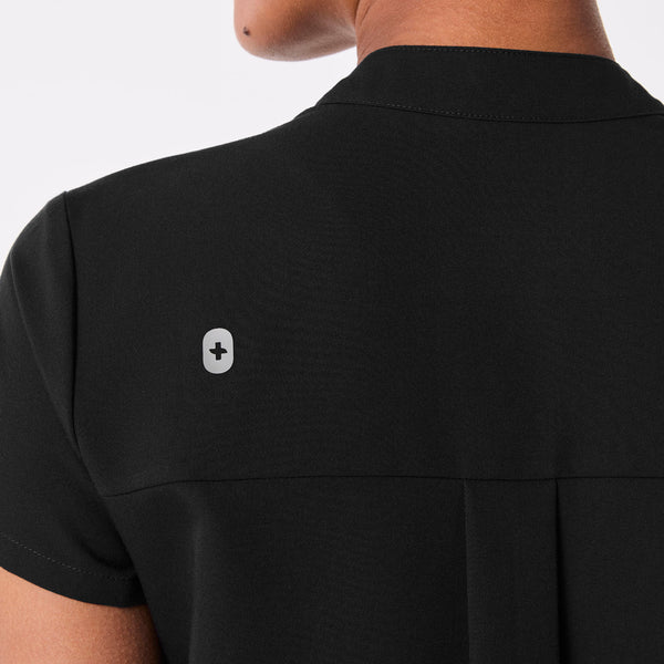 Women's Black Francisca Henley - Scrub Top