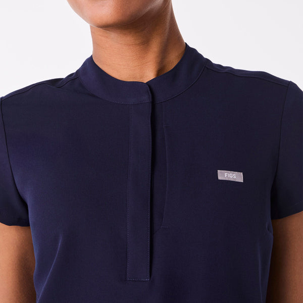 Women's Navy Francisca Henley - Scrub Top