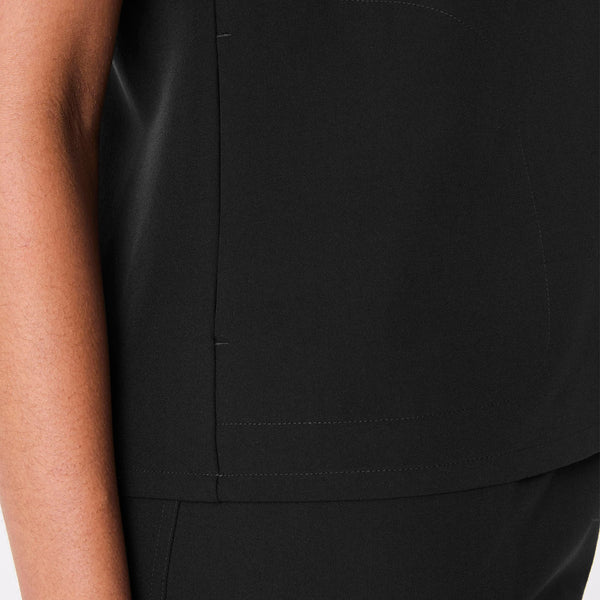 Women's Black Francisca Henley - Scrub Top