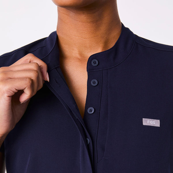 Women's Navy Francisca Henley - Scrub Top