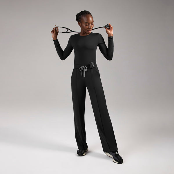 Women's Black Piedra High-Rise FORMx™ Straight-Leg - Petite Scrub Pant