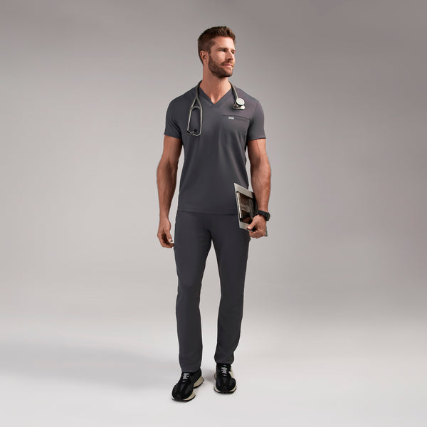 Men's Charcoal Logan FORMx V-Neck - Scrub Top™