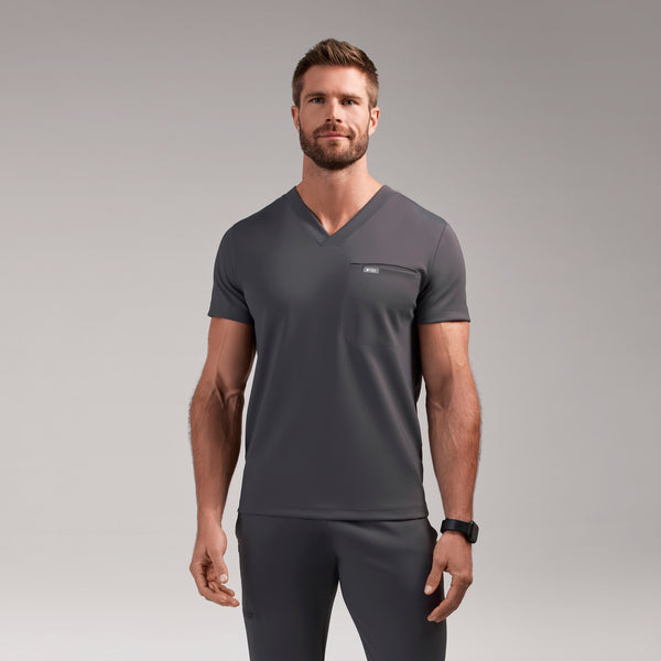 Men's Charcoal Logan FORMx V-Neck - Scrub Top™