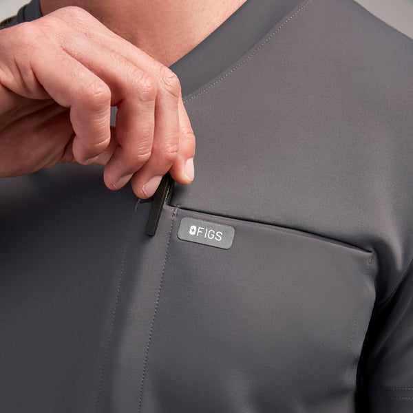 Men's Charcoal Logan FORMx V-Neck - Scrub Top™