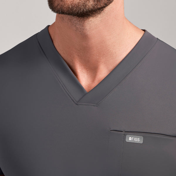 Men's Charcoal Logan FORMx V-Neck - Scrub Top™