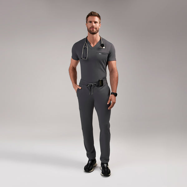 Men's Charcoal Logan FORMx V-Neck - Scrub Top™