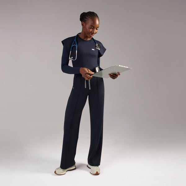 Women's Navy Piedra High-Rise FORMx™ Straight-Leg - Petite Scrub Pant