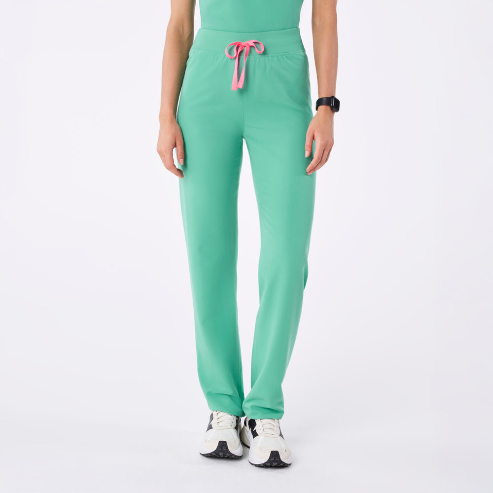 women's Surgical Green High Waisted Livingston - Petite Basic Scrub Pant™