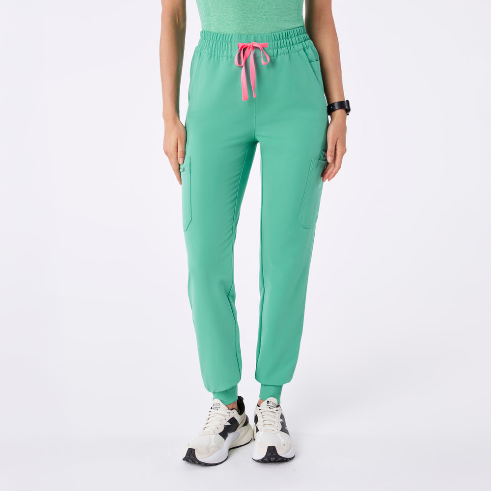 women's Surgical Green High Waisted Uman Relaxed - Tall Jogger Scrub Pant