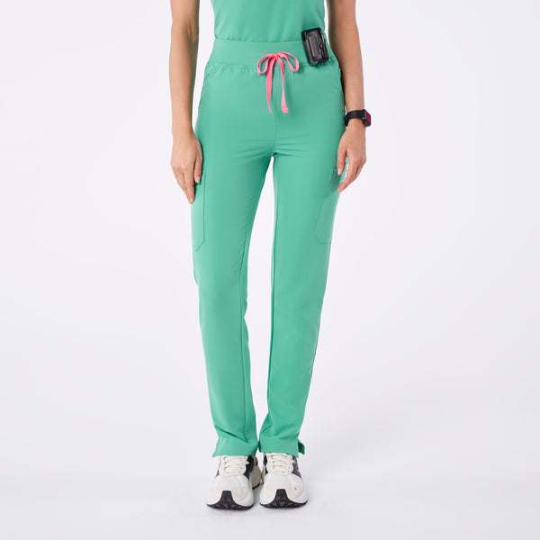 Women's Surgical Green Yola High-Rise Slim  -  Scrub Pant™