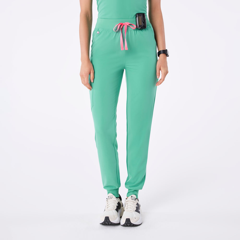 women's Surgical Green High Waisted Zamora - Jogger Scrub Pant™