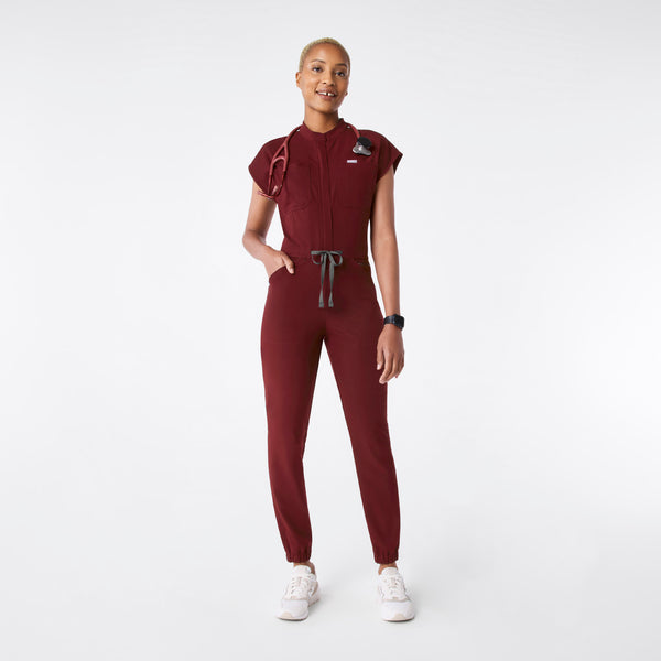 Women's Burgundy Rafaela Jogger - Petite ScrubJumpsuit™