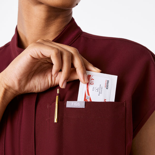 Women's Burgundy Rafaela Jogger - Petite ScrubJumpsuit™