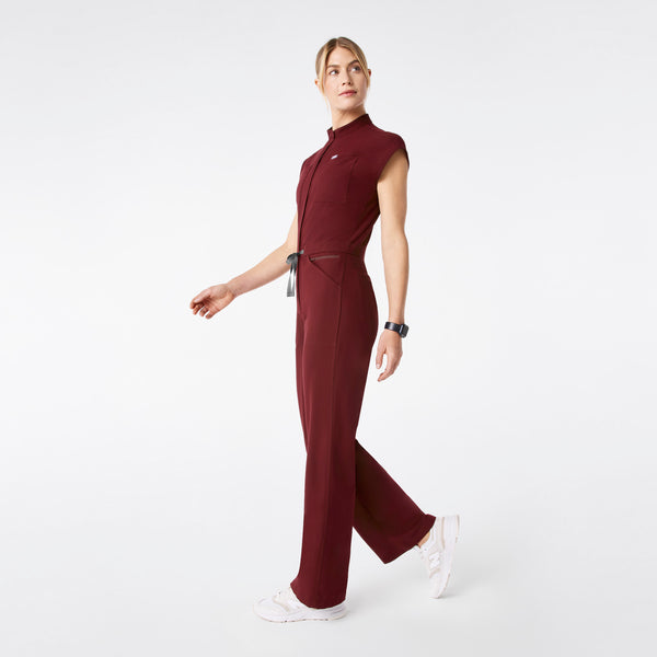 Women's Burgundy Rafaela Wide-Leg - Tall ScrubJumpsuit™