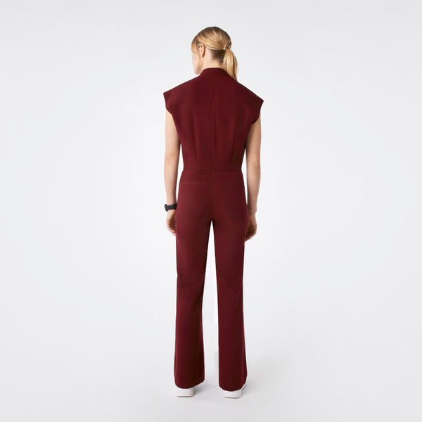 Women's Burgundy Rafaela Wide-Leg - ScrubJumpsuit™