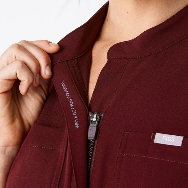 Women's Burgundy Rafaela Wide-Leg - ScrubJumpsuit™