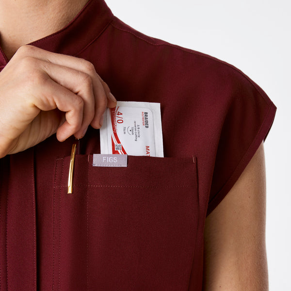 Women's Burgundy Rafaela Wide-Leg - ScrubJumpsuit™