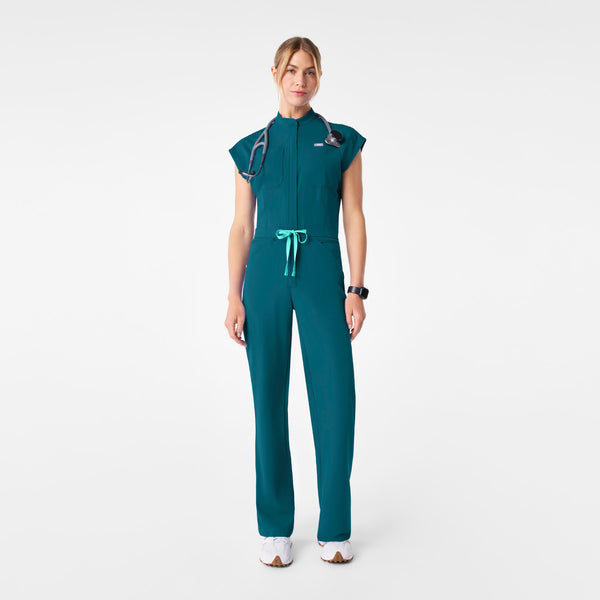 Women's Caribbean Blue Rafaela Wide-Leg - ScrubJumpsuit™