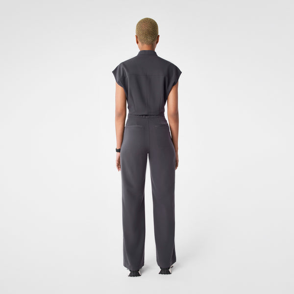 Women's Charcoal Rafaela Wide-Leg - Petite ScrubJumpsuit™