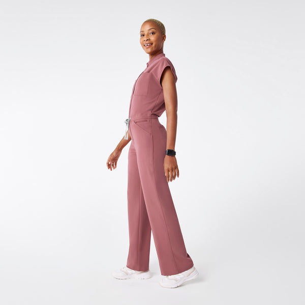 Women's Mauve Rafaela Wide-Leg - Petite ScrubJumpsuit™