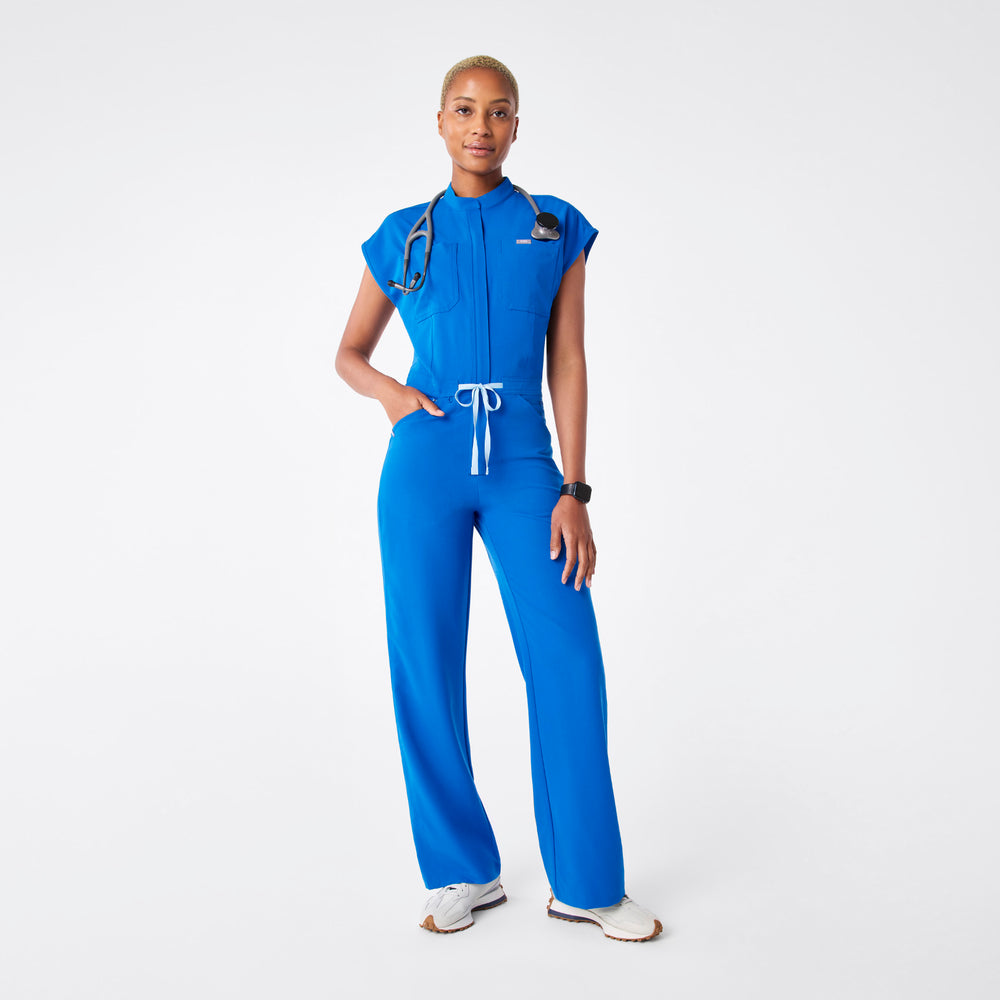 women's Royal Blue Rafaela Wide Leg - ScrubJumpsuit™