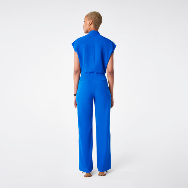 Women's Royal Blue Rafaela Wide-Leg - Petite ScrubJumpsuit™