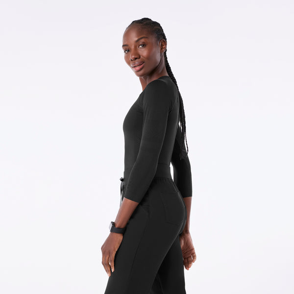 Women's Black Salta Seamless - ¾ Sleeve Underscrub