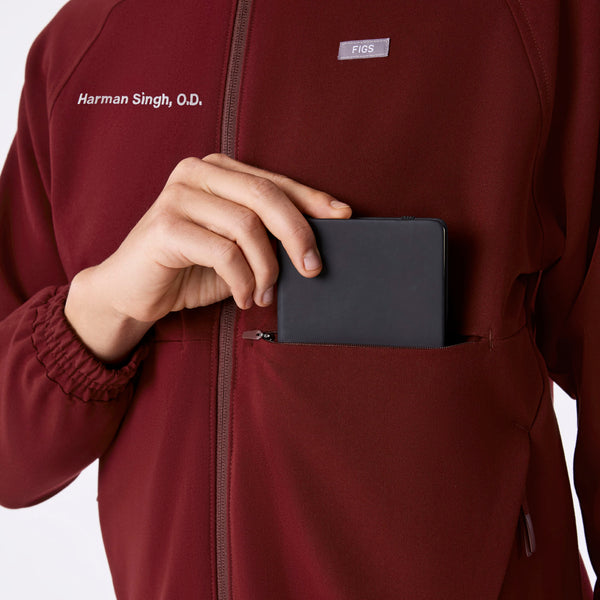 Women's Burgundy Sydney -  Scrub Jacket