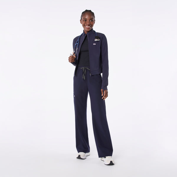 Women's Navy Salta Seamless Cropped - Long-Sleeve Underscrub