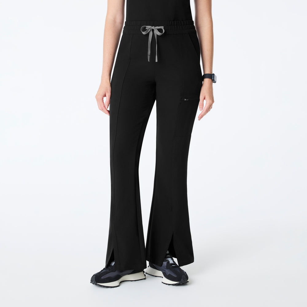women's Black High Waisted Montal Flare - Tall Scrub Pant
