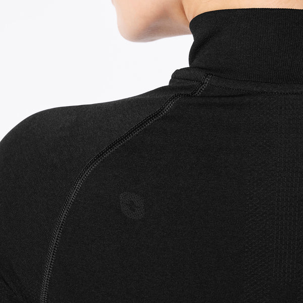 Women's Black Salta Seamless - ¼  Zip